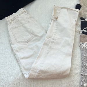 Abercrombie & Fitch curve love 90s Straight Ultra High Rise white jeans